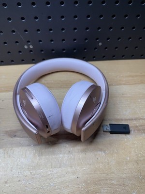 (C) Sony PlayStation PS3 PS4 Wireless Headset 7.1 Rose GOLD w/ Dongle CUHYA0080