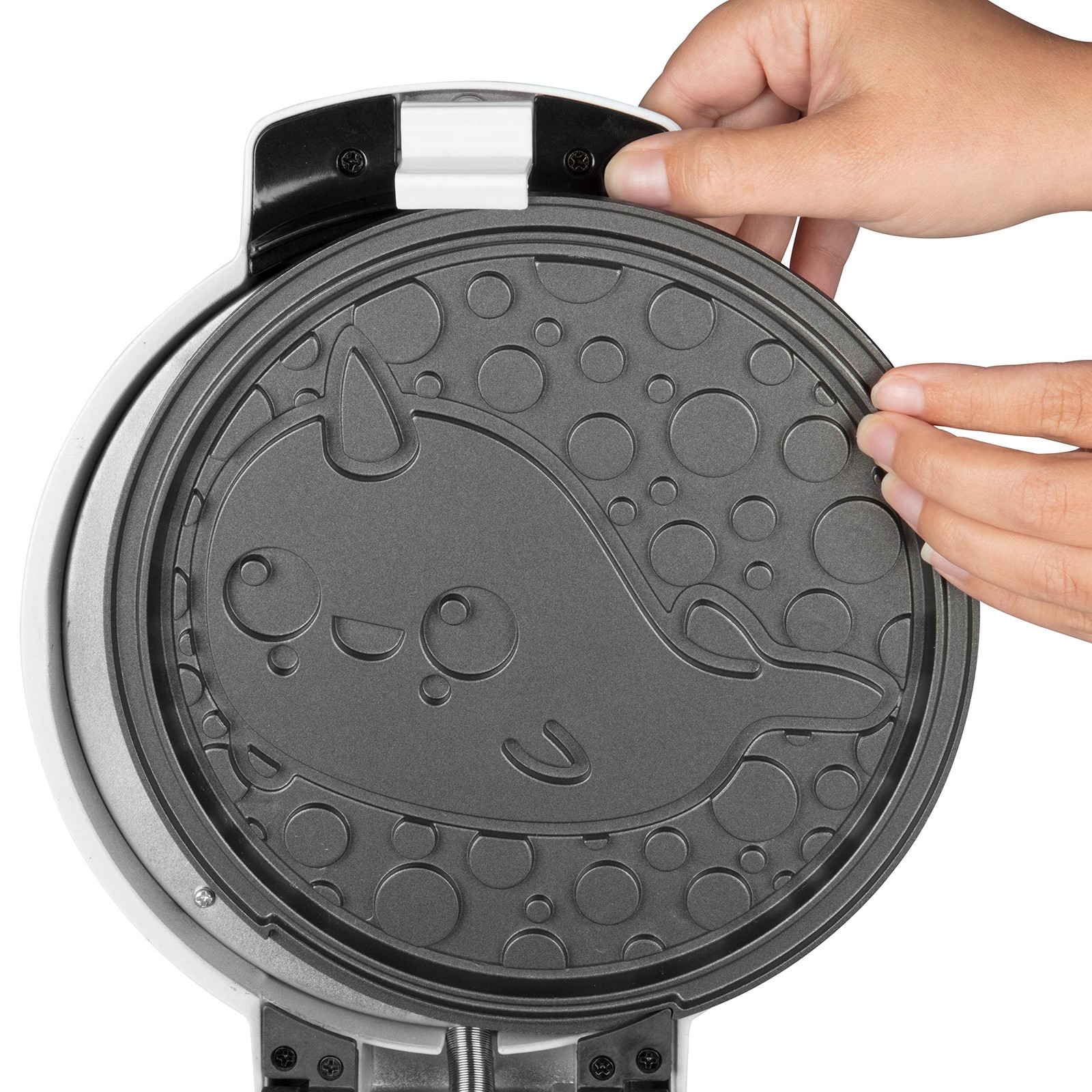 Giant 8" Pancake and Waffle Maker w 4 Removable Plates- Makes Large Unicorn o...