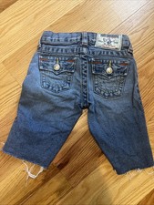 True Religion Blue Straight Cutoff kids boy Denim Shorts Size 3