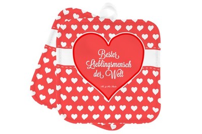 Topflappen Lieblingsmensch - Geschenk Partner Kochlappen Familie Bae Mama Love