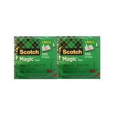 2 - 2 Pack Scotch 3M Magic Tape 4 Rolls 3/4 X1000 In  27.7Yd each