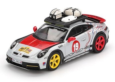 PORSCHE 911 Dakar - Uncle Rally #19 - silver / red - Mini GT 1:64
