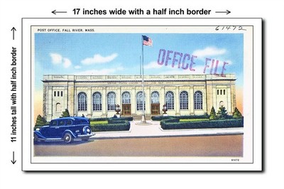 Massachusetts 1940s - Post office, Fall River, Mass. - 11x17 Poster