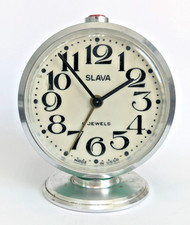 Vintage Slava Wecker UdSSR 1980 grün sowjetisch mechanisch 11 Jewels