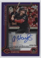 2025 Topps Chrome Update Purple Refractor 35/250 Austin Hays #AC-AH Auto 1i0l