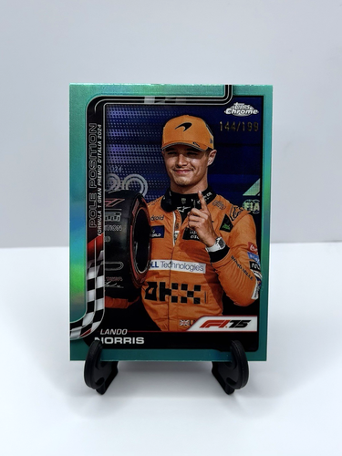 2025 Topps Chrome Formula 1 F1 Lando Norris #120 Aqua Refractor /199 SP McLaren - Bild 1 von 2