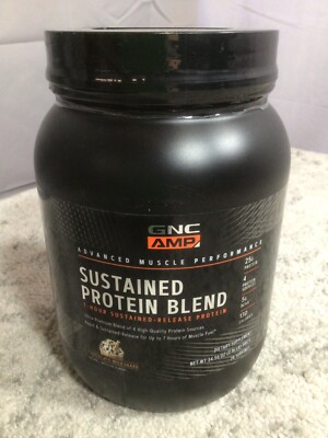 GNC AMP Sustained Protein Blend Chocolate Milkshake, 28 Servings, Exp 2/27/26