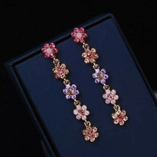 Spring Flower Dangle Drop Earrings