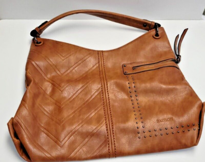 Fadeon Handbag Women's Large Designer Brown Leather Purse New Without Tags