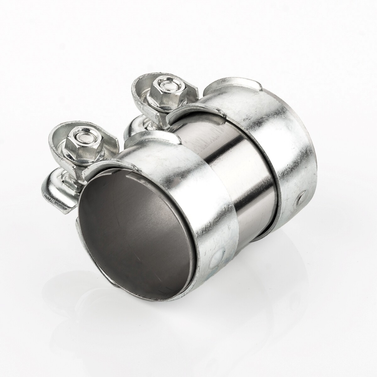 2x Double Clamp Pipe Connector Exhaust Ø 60x95mm for Volvo C30 C70 S40 S60 S80