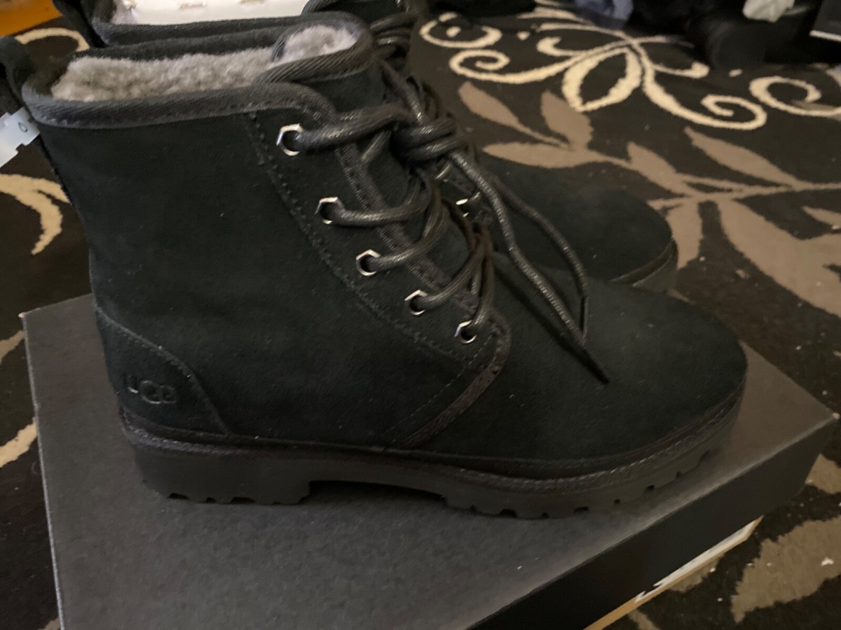 UGG HARKLAND BLACK TNL SUEDE WATERPROOF LACE UP MEN display picture 1