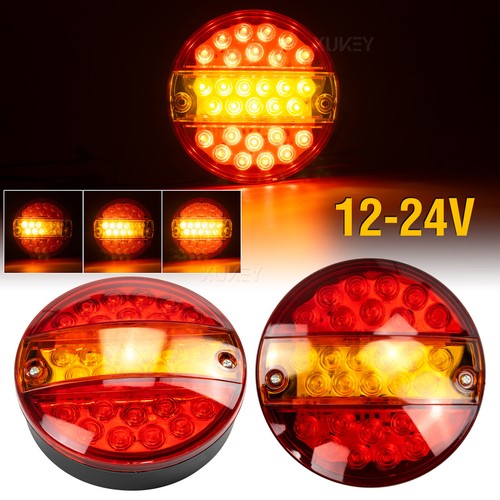 2x Universel Tail Rear Lights LED Dynamic Turn Signal Indicator Van Truck 12-24V - 第 1/9 張圖片