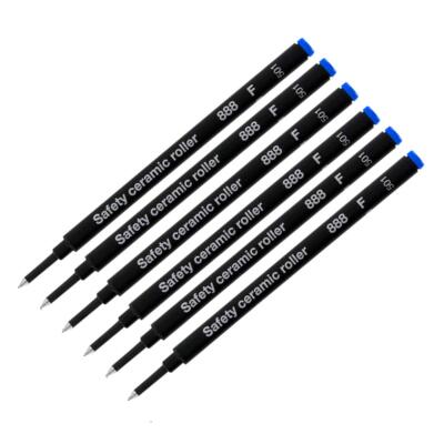 6 Pack - Blue Fine Tip 888 Rollerball Refill