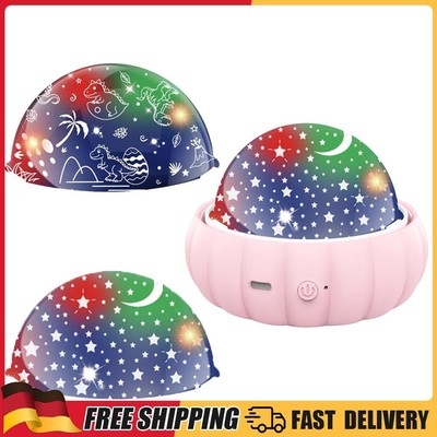 Star Moon Projector 3D Night 360 Rotating Baby Lights Projector (Pink H)