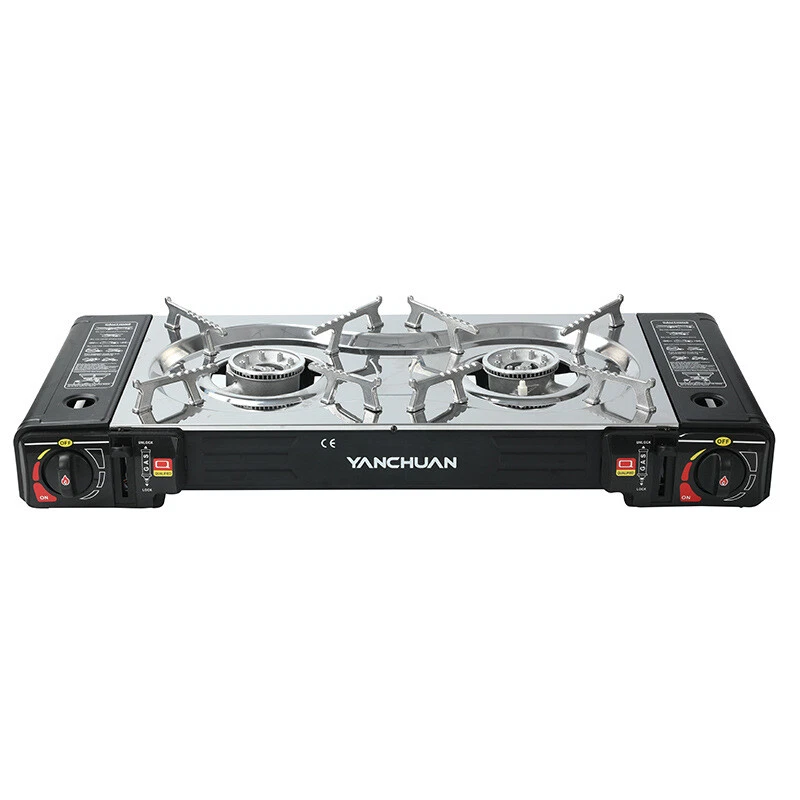 Portable Double Burner Gas Stove Camping Butane Cooker Barbecue Gas  Cannister UK | eBay