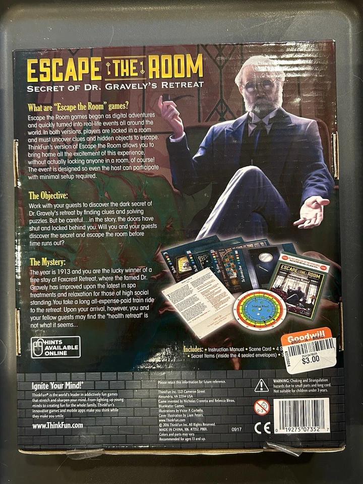 ESCAPE the ROOM - SECRET of DR. GRAVELY's RETREAT - 100% Complete - 2016 - Image 2 of 2