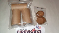 3 Craft 2 x 4 1/2 x 1/4 inch Paper Fireworks Tubes + 6 Free Plugs + Free Ship