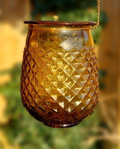 Victorian Edwardian Cristmas Fairy Light Lamp Brocks Amber Glass - Photo 1 sur 2