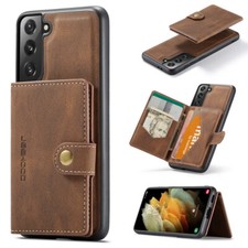 For Samsung S25 S24 S23 S22 S21 S20 Case Removable Magnetic Wallet Card Slot