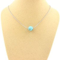 Mineralien Und Edelsteine. Halskette 1 Perle Howlite TüRkis 8 Mm. Kette