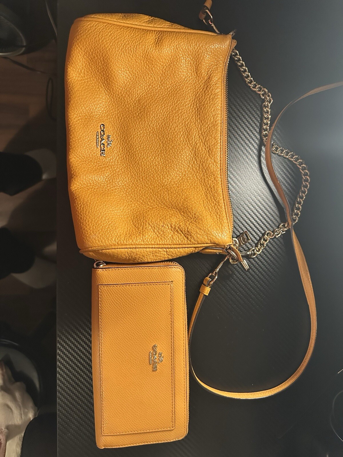 Coach Pebble Leather Crossbody Bag with Matching Wallet