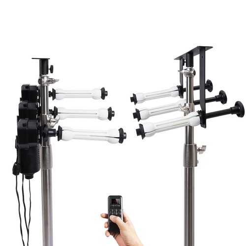 Motorized Electric 3-Roller Cloth Background Support System Wall Mount +Remote - Picture 10 of 12