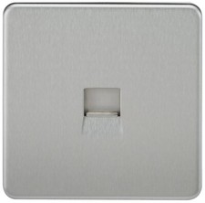 Image of LIGHT SWITCHES & SOCKETS SCREWLESS FLATPLATE BRUSHED CHROME KNIGHTSBRIDGE RANGES