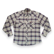Vtg 70 80's Wrangler Multicolor Plaid Cowboy Western Pearl Snap Rockabilly Shirt