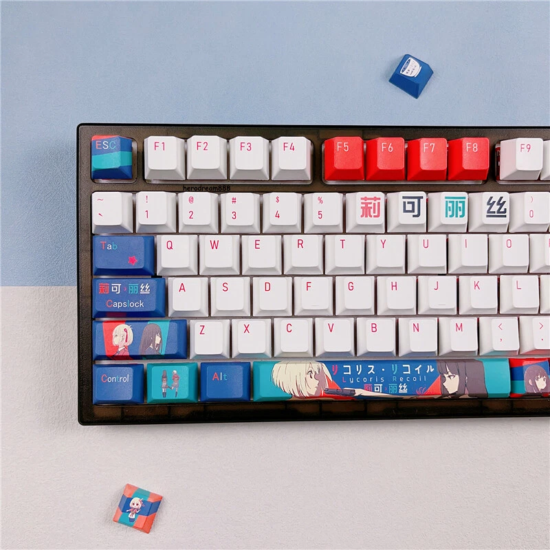 Lycoris Recoil Keycap Anime Dye-sub PBT 132 Keys in Box for Cherry MX Keyboard - Image 2 of 4