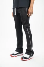 REBEL MINDS Men's Stacked Fit Flared Track Pants