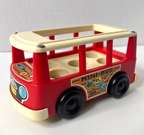 Vintage Fisher Price Little People 1969 Mini-Bus FP-141 Great Condition!