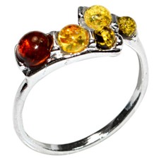 2.0g Authentic Baltic Amber 925 Sterling Silver Ring Jewelry N-A7223 s.5.5