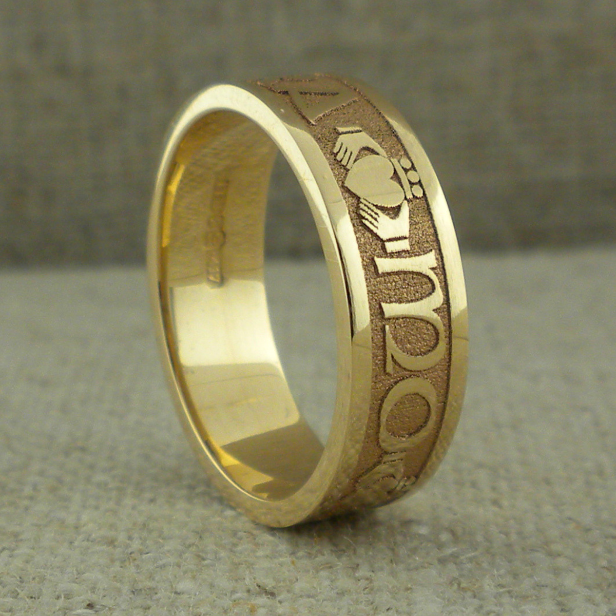 10K Gold MO ANAM CARA Wedding Ring Band SIZE Made in Ireland