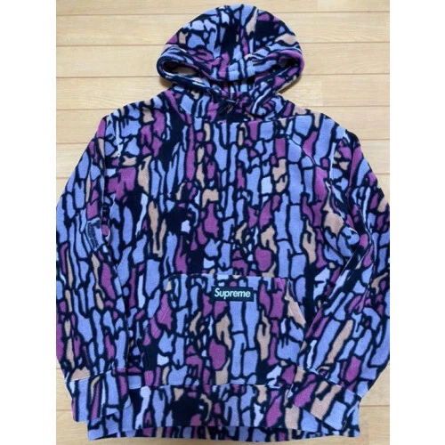 Sweat à capuche Supreme Polartec M violet écorce d'arbre camouflage homme entraîneur Japon neuf