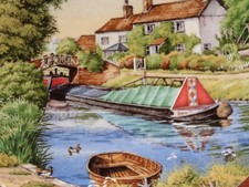 Royal Worcester Collectors Plate THE LOCK-KEEPERS COTTAGE Waterways Canal Boats
