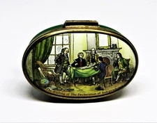 BILSTON & BATTERSEA ENAMEL BOX- DRAFTING OF THE DECLARATION OF INDEPENDENCE - LE
