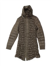 Max & Co. Womens Hooded Padded Coat Uk 10 Small Khaki Polyester Be29