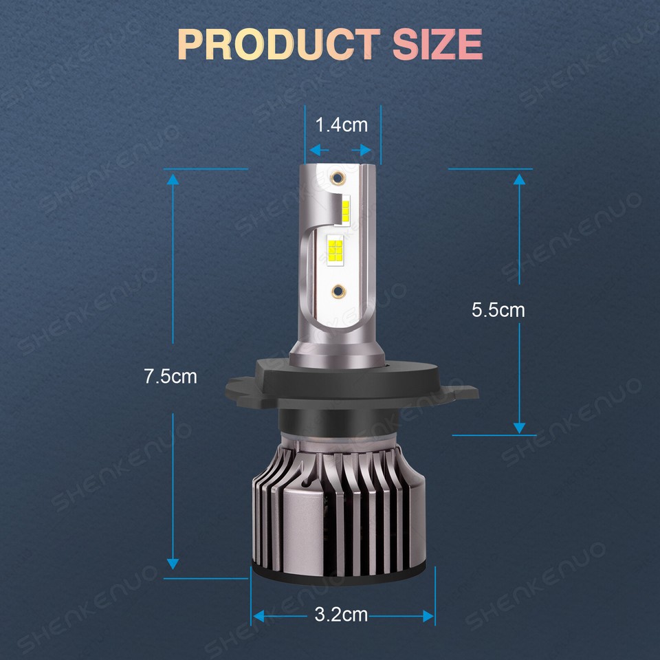 Pack Ampoules LED H4 MAZDA 2 3/5 portes DL, DJ (03.1996 à 04.2003) - Blanc 72W