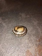 Godiva stamped pendant scarf neck ring goldtone & Crystal Fashion jewelry