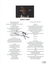 August Alsina Signed Autographed Make It Home Song Lyric Sheet Rapper ACOA COA