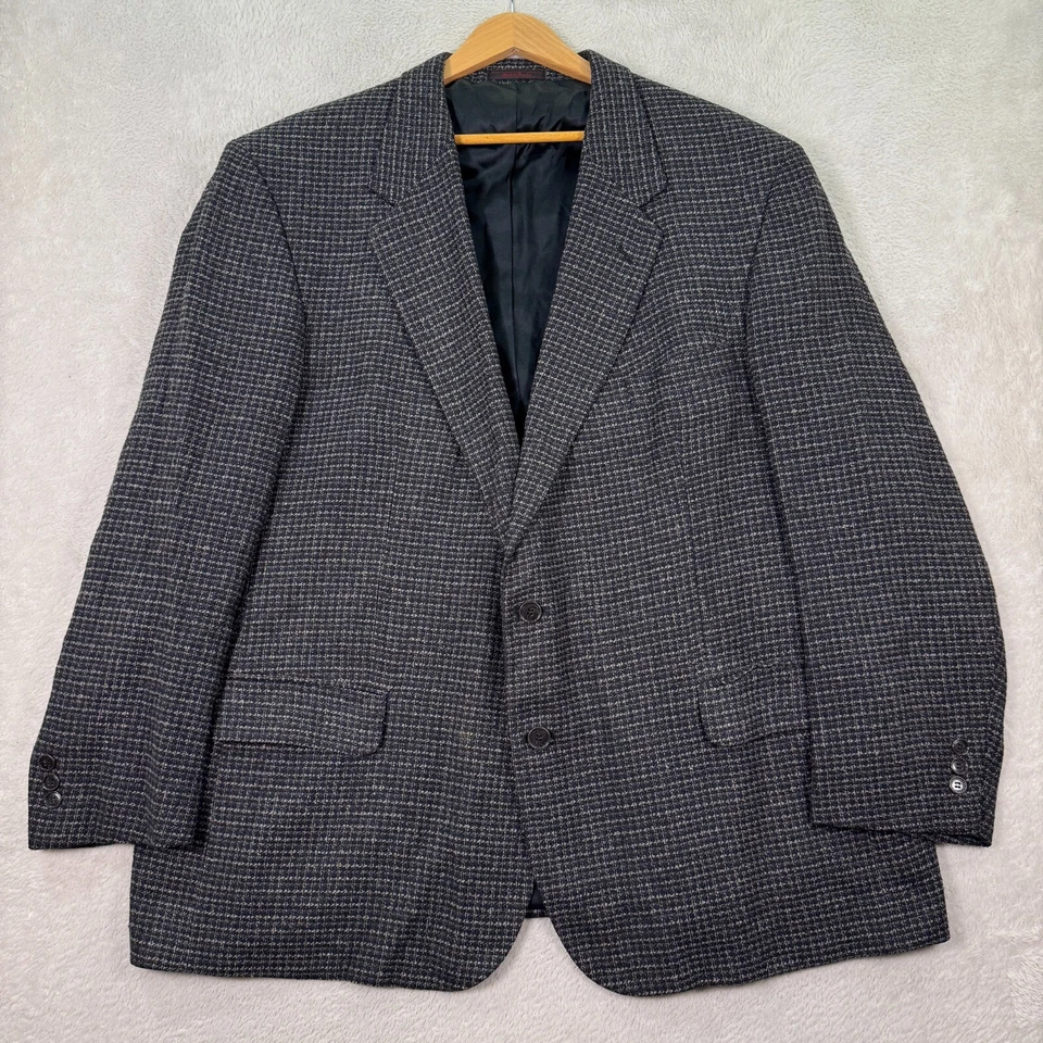 复古 Alexander Lloyd Blazer 夹克男式 54R 灰色纹理单排扣二手状况完好 — 第 2/4 张图片