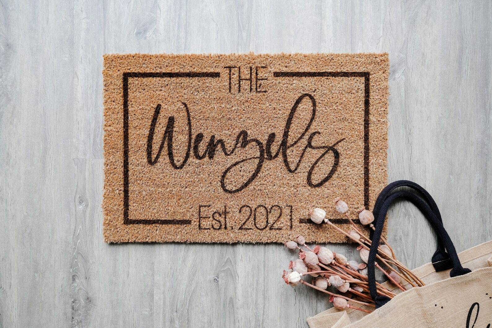 Personalisierte Fußmatte | Türmatte | Kokosmatte | Geschenk zum Einzug