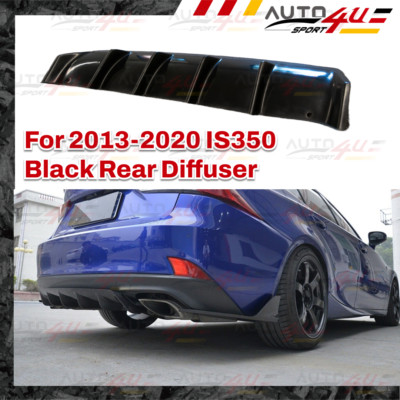 Fits 2013-2020 Lexus IS300 IS350 Shark Curved Black Rear Lower Bumper Diffuser