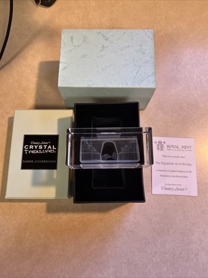 Crystal Treasures Paperweight Laser Technology Royal Mint Egyptian Arch Bridge