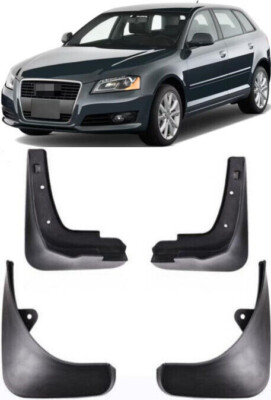 4x Front & Rear Splash Guards Mud Flaps For 2004-2012 Audi A3 Hatchback