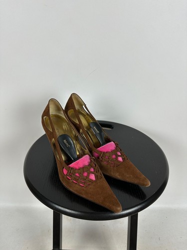 Women's Vintage Dolce&Gabbana Suede Brown Heels Size 37.5 EUR - 第 2/24 張圖片