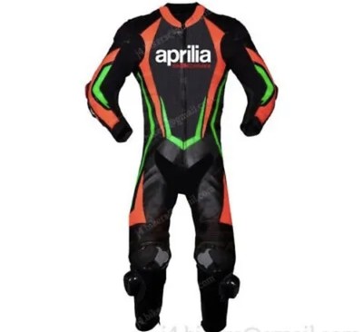 Aprilia Bikers Leather Motorcycle Racing Suit Armored Unisex All Sizes XS-4XL