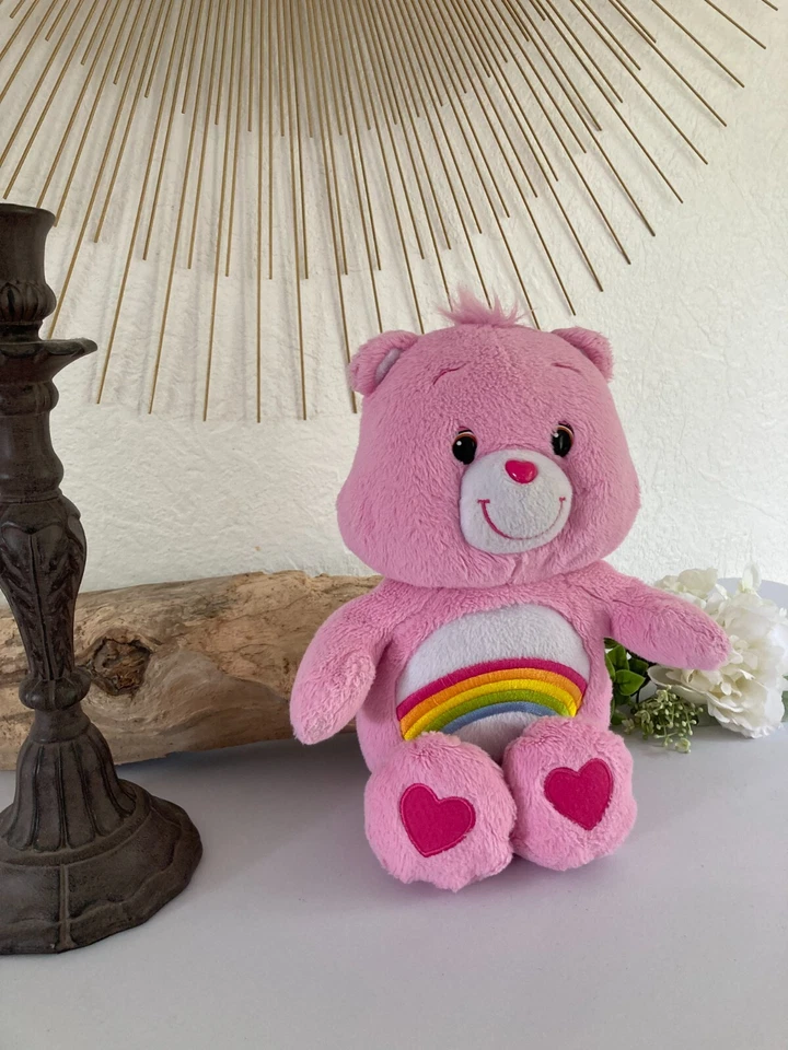 1224⚜️ Peluche Doudou Nounours Bisounours Rose Care Bears Hasbro Hauteur 25 Cm - Photo 3/4