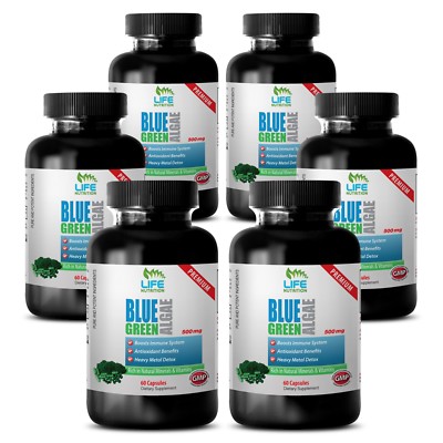 Organic Blue Green Algae 500mg From Klamath Lake - Memory Boost Caps 6 Bottles