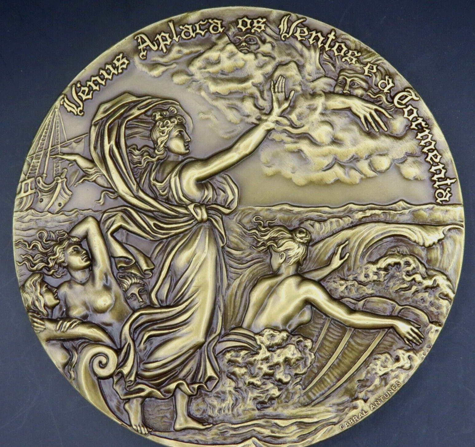 "Venus im Sturm" Bronzemedaille von 1972 z. Gedenken a. d. 4.Jh der Veröffentl.